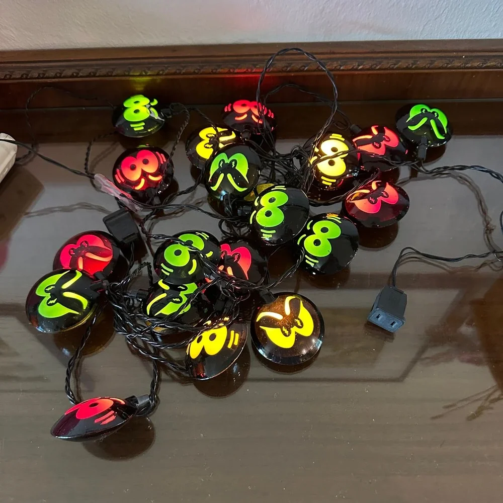 Colorful Monster Eye Novelty String Lights Halloween Decor Pink Green Yellow